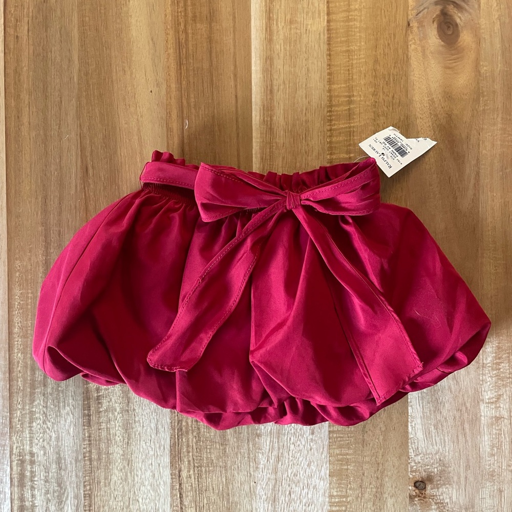Nwt Ralph Lauren Red Bubble Skirt With Built-In Bloomers, Size 18m